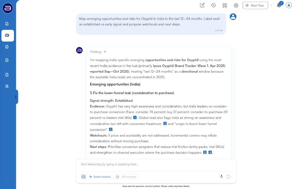 Ariya knowledge interface